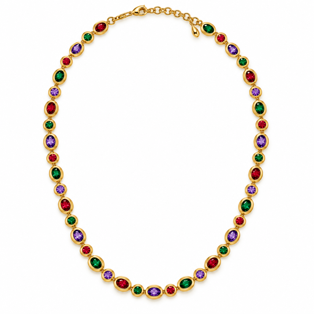 Multi-Colored Gemstone Necklace